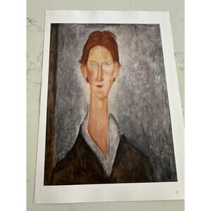 Modigliani, Portrait of a Student, Painting, Print, Wall Hanging ~ 250626-WH 365